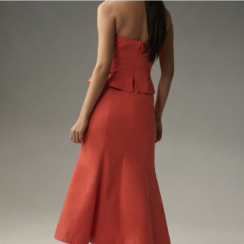 NWT Maeve Anthropologie Corset Top Midi Orange Dress Size 8 - Picture 8 of 9